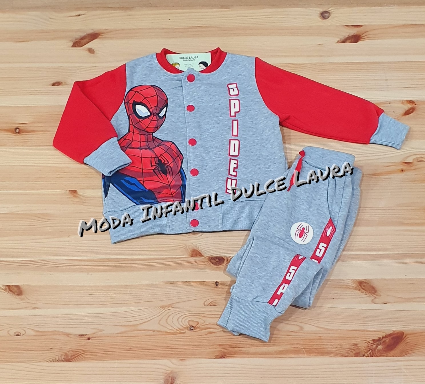 Chandal Spiderman 2 a 8 años rojo y gris - Modas Dula