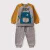 Chandal amarillo y gris dibujo monstruo 3 a 24 meses - Imagen 2