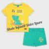 Conjunto camiseta amarilla dinosaurio 6 meses a 6 años