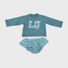 Conjunto sudadera ranita con volantes turquesa La Ormiga 6 a 36 meses - Imagen 3