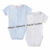 Pack dos bodies con cuello azul y blanco 0 a 9 meses manga corta - Imagen 2