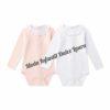 Pack dos bodies cuello batista blanco rosa 0 a 9 meses