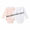 Pack dos bodies cuello batista blanco rosa 0 a 9 meses - Imagen 2
