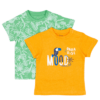Pack dos camisetas verde y naranja niño 6 a 36 meses