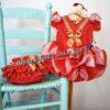 Vestido flamenca con braguita coracha lunares rojo 3 a 18 meses