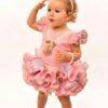 Vestido flamenca con braguita coracha rosa con lunares 3 a 24 meses - Imagen 3
