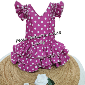 Vestido flamenca Candela color morado 2 a 8 años