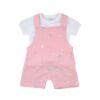 Conjunto peto rosa clarito mas camiseta manga corta 6 a 24 meses - Imagen 2