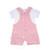 Conjunto peto rosa clarito mas camiseta manga corta 6 a 24 meses - Imagen 3