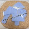 Conjunto lana abrigo con polaina c7000 azul eléctrico 1 mes a 12 meses
