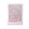 Capa de baño + babero caballito rosa 01251 Interbaby