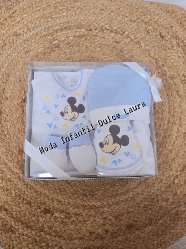 Set primeras piezas bebé niño mickey azul