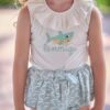 Conjunto camiseta braga falda verde tiburones desde 6meses hasta 36 meses
