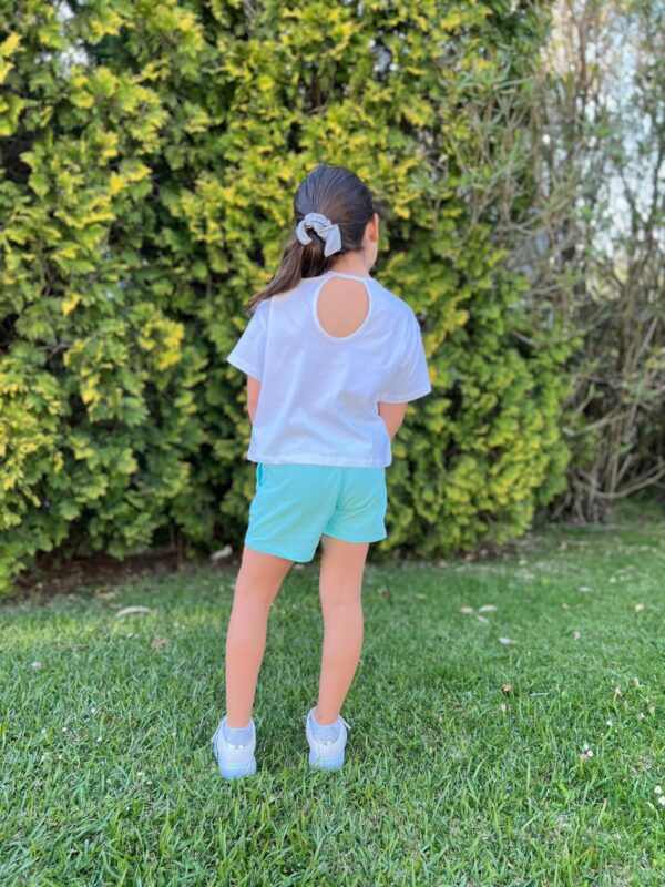 Conjunto camiseta Stitch y pantalón corto turquesa desde 6 hasta 14 años - Imagen 2