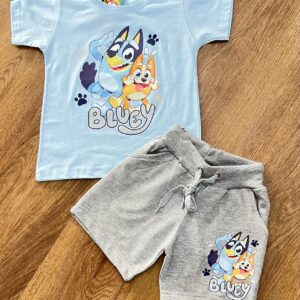 Conjunto camiseta bluey y pantalón corto desde 1 año hasta 4 años