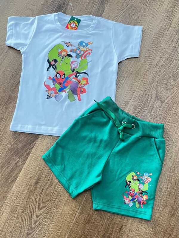 Conjunto super héroes camiseta manga corta y pantalón desde 2 años hasta 10 años