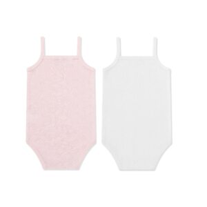 Pack dos bodies tirantas niña blanco rosa 6 a 24  meses