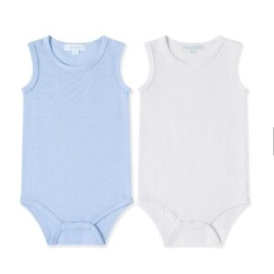 Pack dos bodies tirante azul y blanco desde 6 meses hasta 24 meses