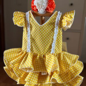 Vestido flamenca lunar amarillo desde 1 año hasta 6 años