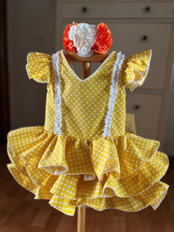 Vestido flamenca lunar amarillo desde 1 año hasta 6 años