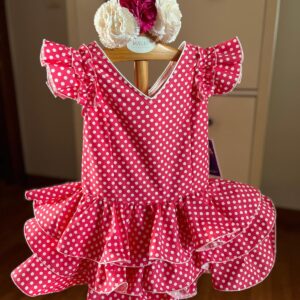 Vestido flamenca lunar fucsia desde 1 año hasta 6 años