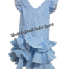 Vestido de flamenca azul lunares desde 8 años hasta 14 años - Imagen 2