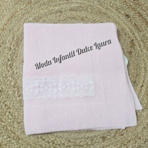 Toquilla hilo rosa con puntilla MT6010