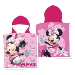 Poncho playa Minnie rosa 50x100 cm
