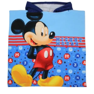 Poncho playa Mickey azul 50x100cm