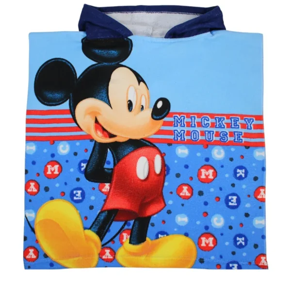 Poncho playa Mickey azul 50x100cm