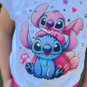 Conjunto Stich camiseta y pantalón rosa fucsia desde 4 hasta 12 años