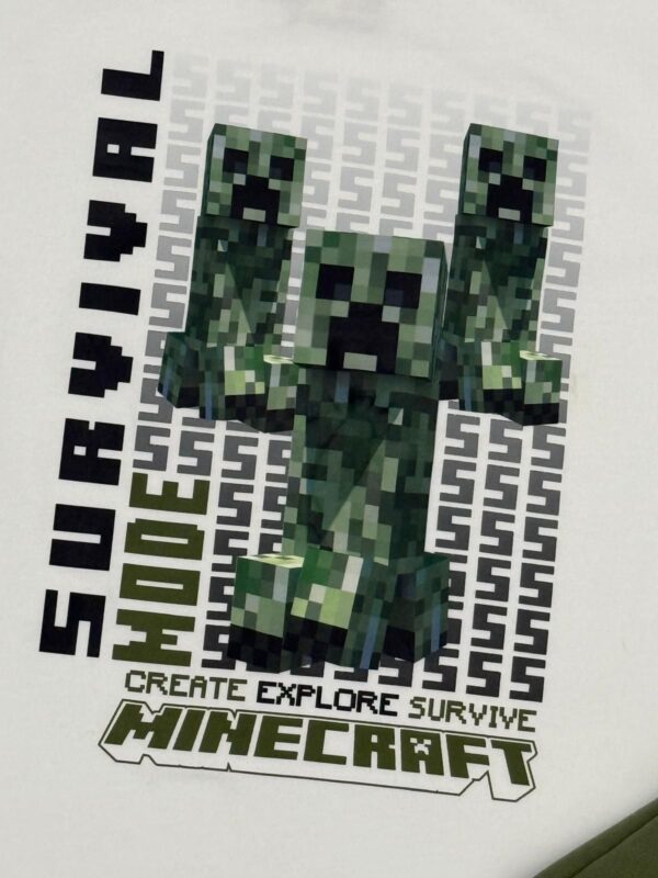 Conjunto minecraf camiseta y pantalón corto verde desde 4 años hasta 12 años - Imagen 2