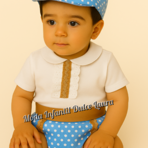 Conjunto flamenco Mateo baby azul desde 3 meses hasta 12 meses