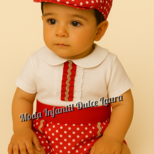 Conjunto flamenco Mateo baby rojo desde 3 meses hasta 12 meses