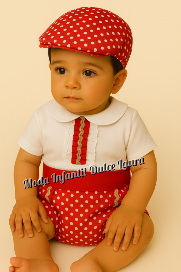 Conjunto flamenco Mateo baby rojo desde 3 meses hasta 12 meses