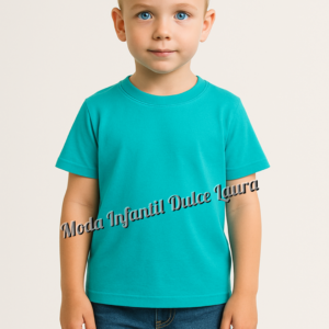 Conjunto camiseta turquesa y vaquero corto desde 2 años hasta 6 años
