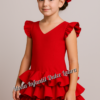 Vestido de flamenca rojo liso desde 8 años hasta 14 años