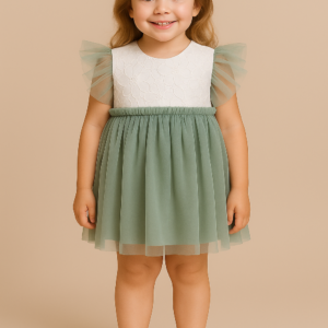 Vestido tul verde familia Skye desde 2 años hasta 12 años 0562ver25