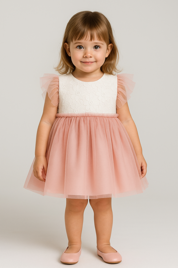 Vestido tul rosa familia Skye desde 2 años hasta 12 años 0562ver25