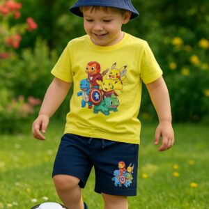 Conjunto Pokemón camiseta y pantalón corto desde 4 hasta 10 años