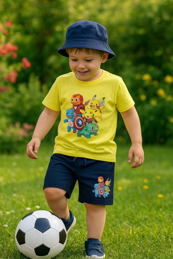 Conjunto Pokemón camiseta y pantalón corto desde 4 hasta 10 años