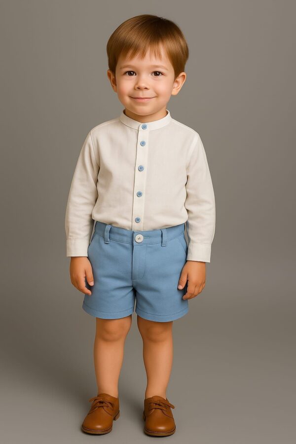 Conjunto camisa con pantalon azulon 2 a 8 años