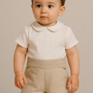 Conjunto bebé pantalón corto beige Roche 0282VER-24 6 meses a 48 meses