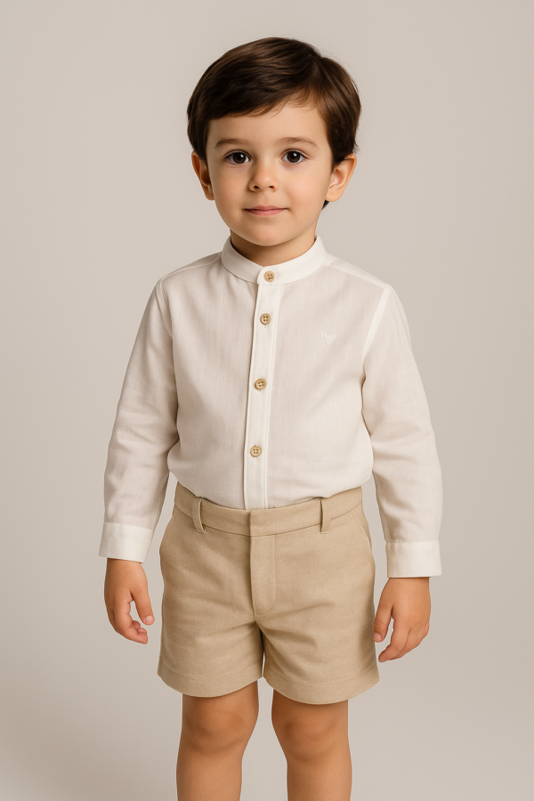 Traje infantil niño bermuda beige Roche 1245VER-24 3 a 8 años