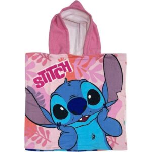 Poncho playa Stich rosa 50x100 cm