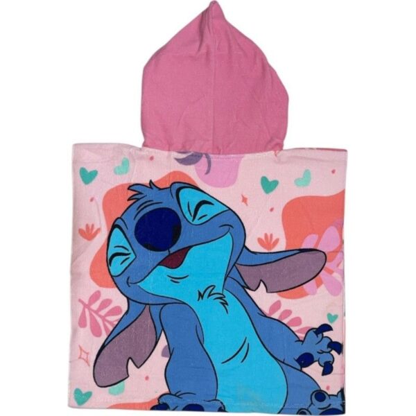 Poncho playa Stich rosa 50x100 cm - Imagen 2