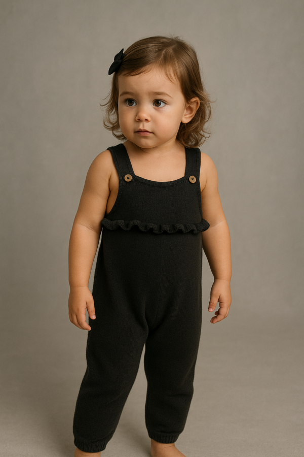 Pelele hilo entero negro wedoble 1 a 36 meses