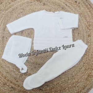 Conjunto hilo 3 piezas marfil desde 0 meses hasta 3 meses C8010
