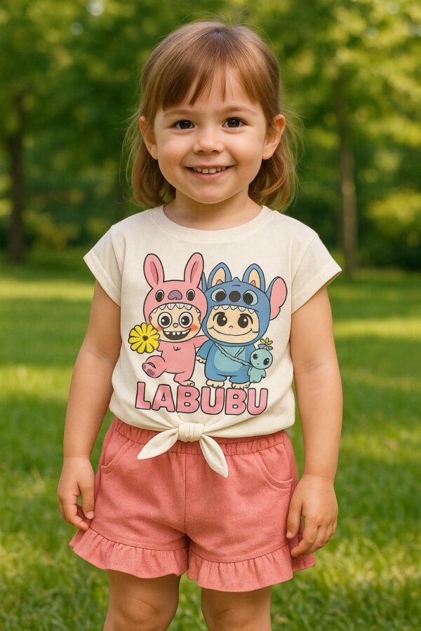 Conjunto Labubu Stich corto desde 3 años hasta 10 años