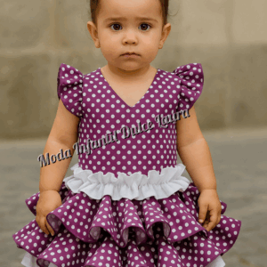 Vestido flamenca buganvilla lunares 6 meses a 6 años